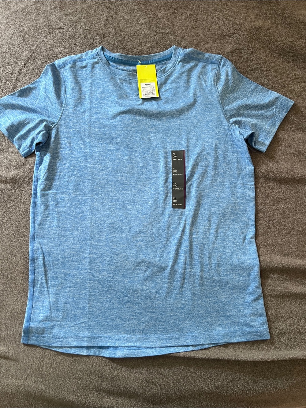NWT Boys all in motion Light Heather Blue Short Sleeve Crew Tee Size XL